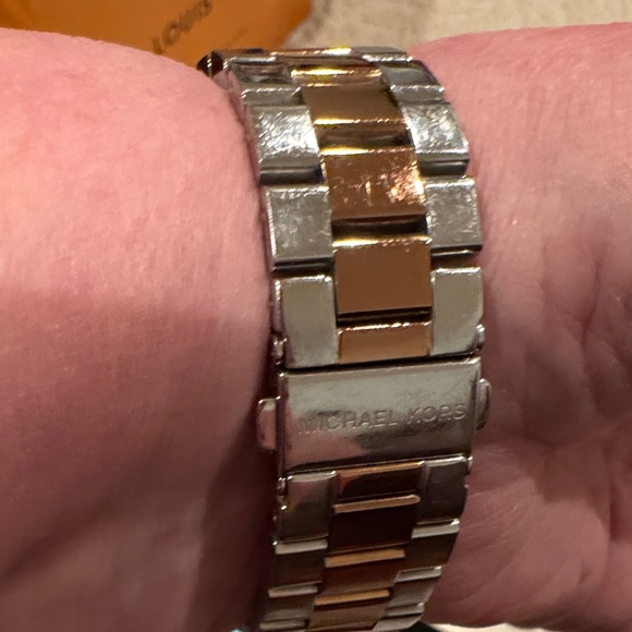 Michael Kors Red Dial Silver and Gold Women's Watch - Picture 6 of 6